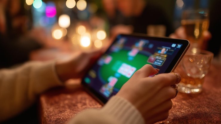 Studio dealer langsung dengan kamera multi-sudut menampilkan permainan blackjack dan baccarat live